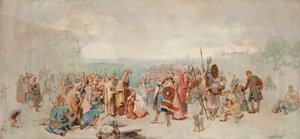 The Baptism of Olof Skötkonung in Husaby by Sigfrid of Sweden. av Axel Kulle