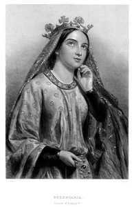 Berengaria av Navarra c1164-1230, drottninggemål till kung Richard I, 1800-talet. av B. Eyles