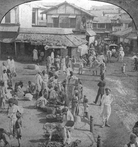 En marknad i Ahmedabad, Indien, 1902.