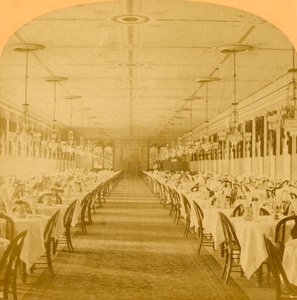 Matsal, Grand Union Hotel, Saratoga, världens största matsal, 1882.