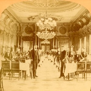 The Great Dining Hall, Windsor Hotel, sägs vara den finaste i världen, Montreal, Kanada, 1894.