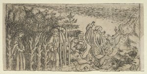 Dante Lost in the Wood: Escape and Meeting Virgil, Canto I, 1481. av Baccio Baldini