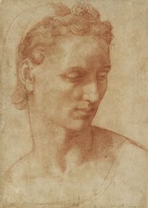 Head of a Woman (krita på papper) av Baccio Bandinelli