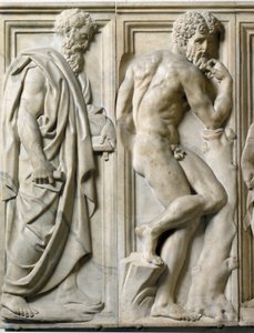 Prophete and Ignudo Low marmorrelief av Baccio Bandinelli (1493-1560) av Baccio Bandinelli