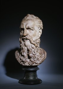Studie av huvudet av Saint Paul, ca 1535 (terrakotta)