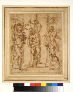 The Flagellation (penna och brunt bläck på papper)