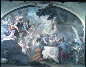 Christus von Engeln bedient von Baldassare  Franceschini