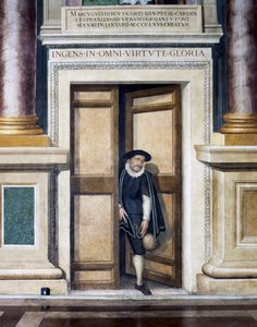 Falsk dörr (1500-talet), av Baldassare Croce (1558-1628), fresk, södra väggen i Regal Room, Rådhuset, Rom, Lazio, Italien av Baldassare Croce