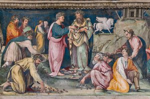 Parnassus, med Pegasus och poeter av Baldassarre Peruzzi