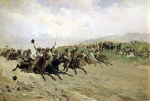 Andalusien: Hästkapplöpning på en mässa, sent 1800-tal av Baldomero Calopre y Gimenez