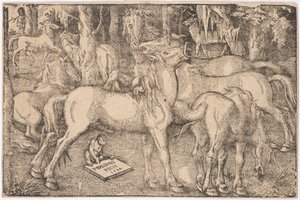 Grupp med sju hästar, 1534. av Baldung