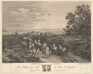 Flanders Road Route de Flandre efter en målning i samlingen av Duc de Praslin, 1772