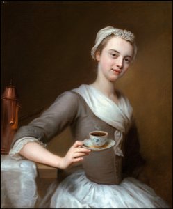 Rokoko : Att bjuda på en kopp kaffe av Denner, Balthasar (1685-1749). Olja på duk, 76x63,2. Privat samling