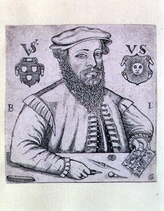 Porträtt av Virgilius Solis (1514-62) tysk grafiker av Balthasar Jenichen