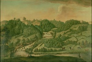 Utsikt över floden Skell vid Studley Royal
