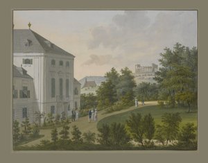 Hunyadi slott, Maria Enzersdorf, ca 1815 (wc och gouache på papper)