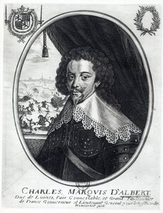 Charles de Luynes (1578-1621) markis av Albert (gravyr) (svart foto)