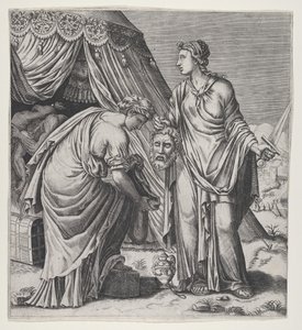 Judith med huvudet av Holofernes. av Balthazar van den Bos