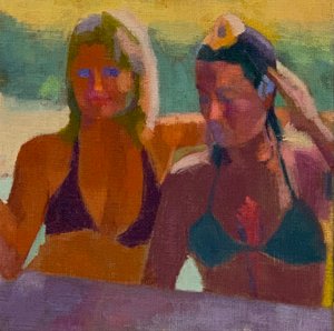 Untitled ,2021 (olja på dukskiva) av Barbara Hoogeweegen