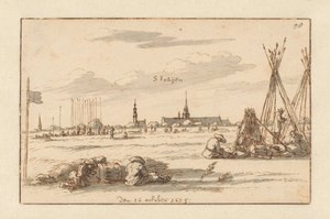 Läger för armén av Willem III nära Sint-Truiden, Limburg