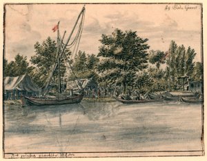 Utsikt över Willem III:s kvarter nära Bodegraven av Barend Klotz (possibly)