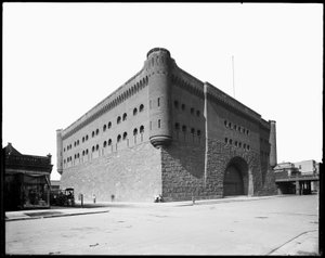 First Regiment Armory, Chicago, Illinois, USA, ca 1891 (s/v foto) av Barnes and Crosby