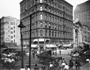 Randolph and Dearborn Streets, Chicago, Illinois, USA, ca 1900 (s/v-foto)