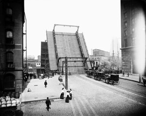 State Street Bridge, Chicago, Illinois, USA, ca 1905 (s/v foto) av Barnes and Crosby