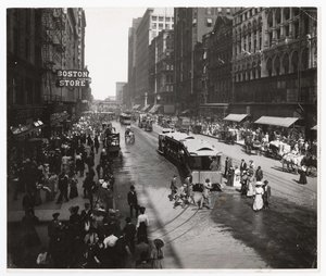 State Street, Chicago, Illinois, USA, ca 1905 (s/v-foto) av Barnes and Crosby