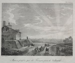 Spansk kampanj: En byggnad befäst av fransmännen nära Valladolid av Baron Louis Albert Guillain Bacler d