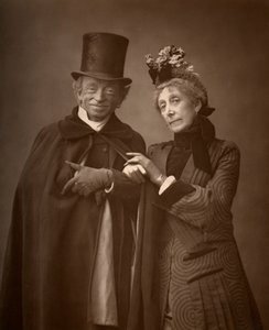 Amerikanska skådespelarna James Lewis och Ann Gilbert i A Night Off, 1886