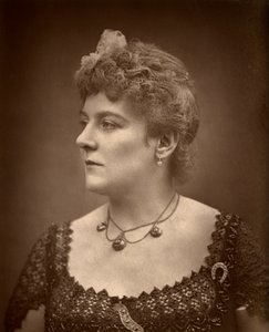 Den brittiska skådespelerskan Henrietta Lindley i Jim the Penman, 1886 av Barraud