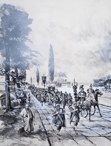 En romersk legion (gouache på papper) av Barrie Linklater
