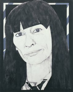 Porträtt av Beryl Bainbridge, illustration för Cosmopolitan, 1970-talet (gouache ombord)