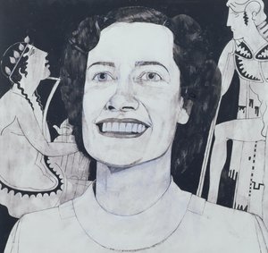 Porträtt av Joan Sutherland, illustration för The Sunday Times, 1970-talet (gouache ombord)