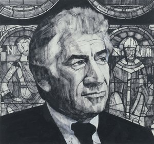 Porträtt av Leonard Bernstein, illustration för The Sunday Times, 1970-talet (gouache ombord)