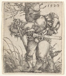 Böjande soldat lutad mot ett träd, 1520. av Barthel Beham