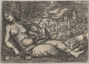 Der Welt Lauf Sleeping Justice kopia, tidigt 1500-tal. av Barthel Beham