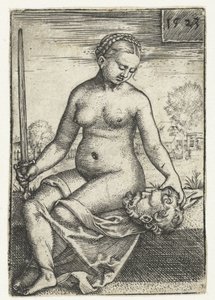 Judith med Holofernes huvud och svärd av Barthel Beham