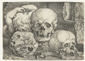 Barn med tre skallar av Barthel Beham