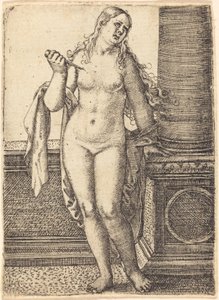 Lucretia står vid en kolumn av Barthel Beham