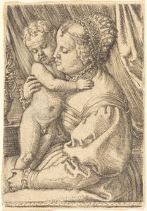 Madonna med blomvas av Barthel Beham