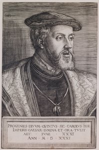 Porträtt av Charles Quint av Barthel Beham