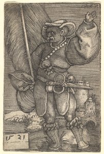 Fanebärare med upphöjd vänsterhand, tidigt 1500-tal. av Barthel Beham