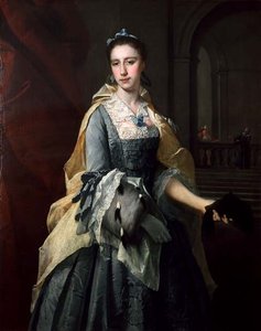 Porträtt av Catherine Havers (olja på duk) av Barthelemy (attr. to) Du Pan
