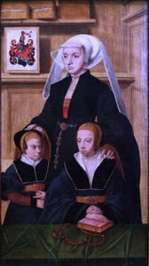 Franska: Porträtt av Katharina von Gail och hennes två flickor Katharina von Gail
