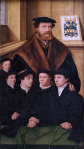 Franska: Porträtt av Philipp Von Gail, marchand de Cologne och medlem av denna stads råd, och hans fem barn Philipp von Gail