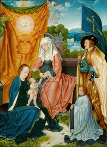 Jungfru och barn med Saint Anne, Saint Gereon och en donator, ca. 1520.