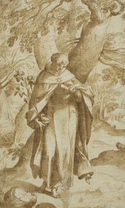 Saint Dominic Reading, ca 1573 av Bartholomaeus Spranger
