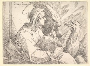 Sankt Johannes evangelisten, ca. 1596. av Bartholomaeus Spranger
